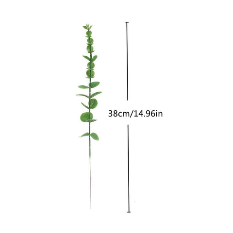 24pcs Artificial Leaves Stems Real Branches For Home Office