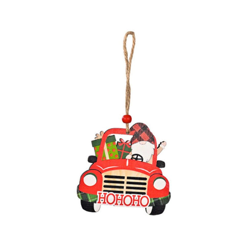 Christmas Car Painted Wooden Pendant Decoration Christmas Tree Pendant New Year 2024 Navidad Home Decor Noel Xmas Ornament L5