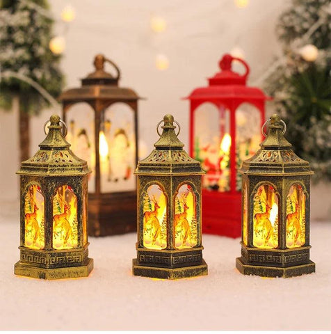 Christmas Telephone Booth Shaped Night Light Xmas Led Lantern Christmas Decoration 2024 for Home Navidad Noel Gift New Year 2025