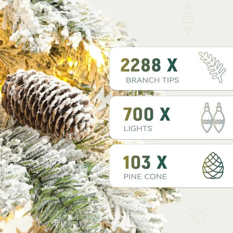 Pre Lit Plush Drooping Pencil Spruce Artificial Christmas Tree, 11FT, Spruce Christmas Tree, 2288 Branch Tips and 700 Lights