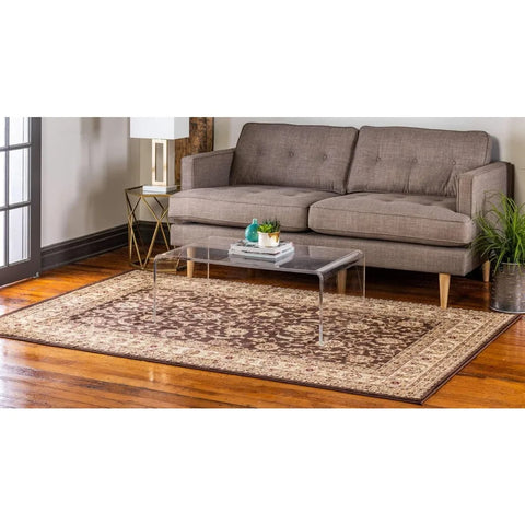 Unique Loom Voyage Collection Traditional Oriental Classic Intricate Design Area Rug (10' 0 x 13' 0 Rectangular, Brown/Ivory)