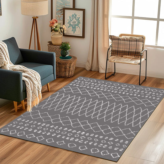 Living Room Carpet Home Decoration Moroccan Vintage Design Rug Washable Home Decorative Floor Mat Non Slip Soft Low-Pile