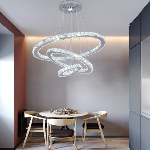 Crystal Luxury Pendant Lights for Living Room Remote Control Chandelier Lamp Bedroom Dining Room Smart Hanging Lighting Fixtures