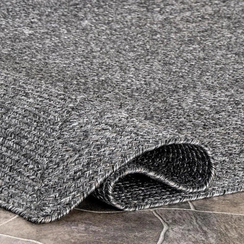 Wynn Braided Indoor/Outdoor Area Rug, 12x15, Charcoal