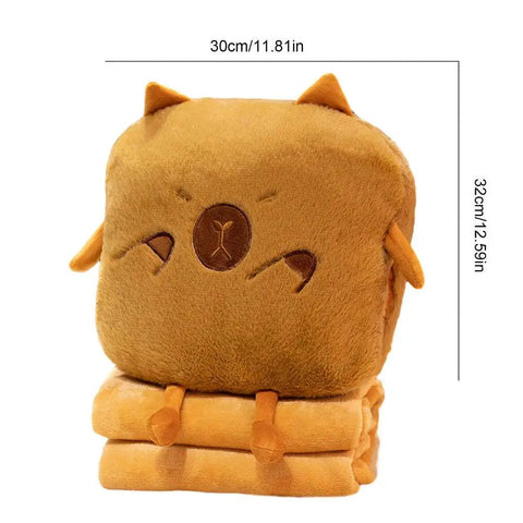 Capybara Pillow Plushies With Blanket Capybara Throw Pillow Stuffed Animals Hand Warmer Comfortable Hugging Pillow For Working