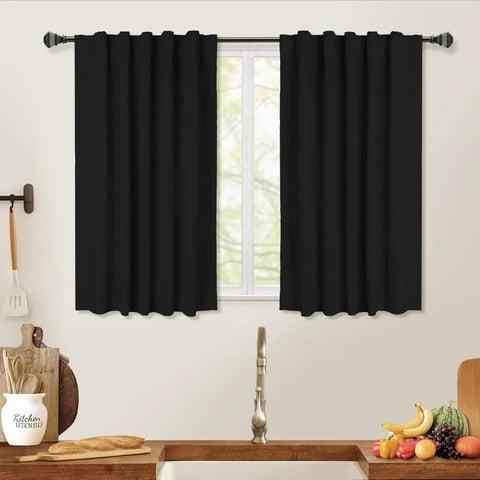 100% Blackout Shield Linen Blackout Curtains for Bedroom 96 Inches Long,Back Tab/Rod Pocket Living Room Drapes,