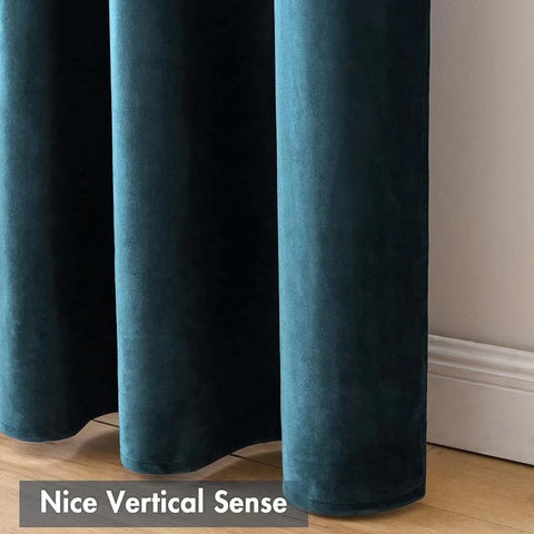 Curtains Thermal Insulated Blackout Curtain Drapes for Bedroom Living Room Darkening  Long Curtains Panels Rod Pocket Set of 2