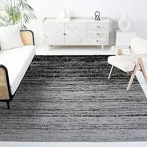 Furniture suppliesSAFAVIEH Adirondack Collection Area Rug - 10' Square, Light Grey & Grey, Modern Ombre Design, Non-Shedding & E