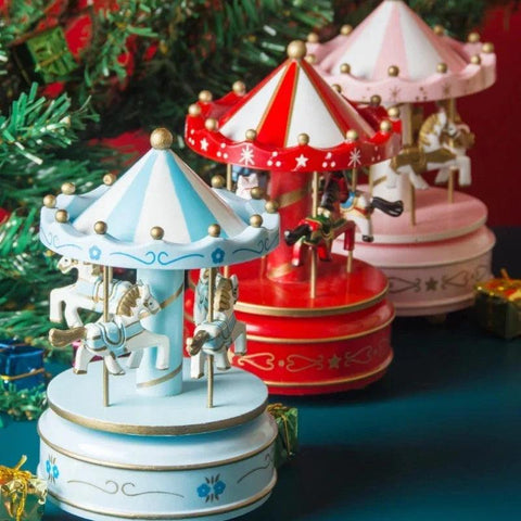 Christmas Decoration Ornaments Carousel Octave Box Music Box Birthday Gifts for Kids New Year Decorations Home Decor