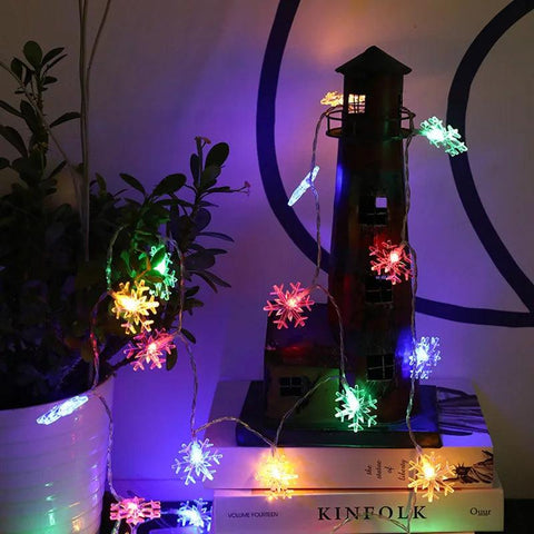 1/3/6M LED Snowflake Fairy Lights Battery/USB Power Copper Wire Garland Light New Year Garden Wedding Living Room Decoration