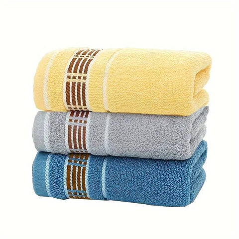 3pcs Towel, Thickened Soft Absorbent Skin-friendly Household Towel For Adult Couple Kids