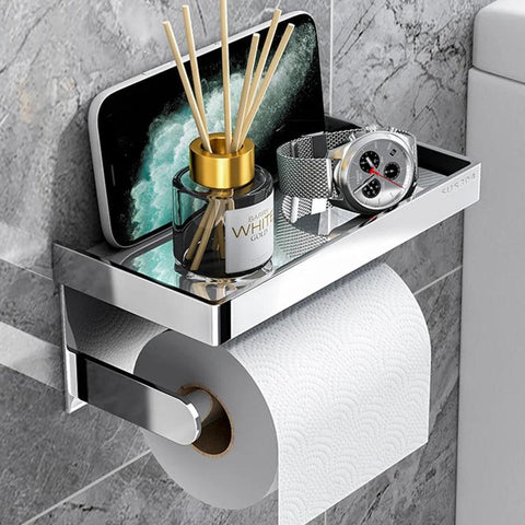 Toilet paper holder 304 stainless steel hotel toilet phone storage rack tissue box roll paper holder