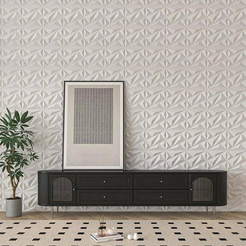 50/100Pcs PVC Accent Textured Wall Panels 3D Wall Panel Diamond 30x30cm 3D Wall Panels in Diamond Design for Interior Wall Decor