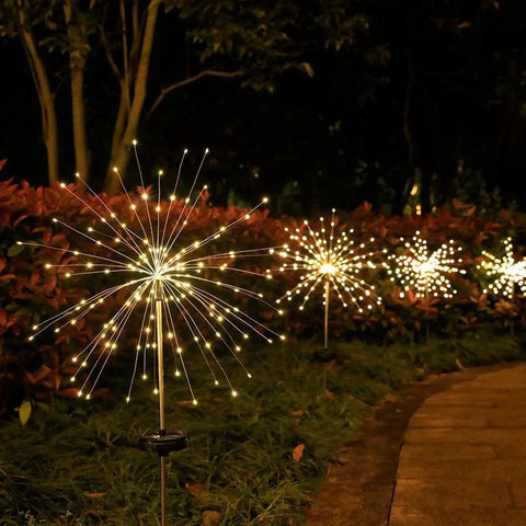 Outdoor LED Firework Lights Waterproof Solar Garland Light Garden Xmas Party Yard Lighting New Year's Eve Christmas Decor