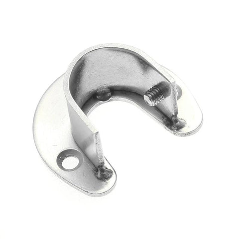 Stainless Steel Flange Seat Wardrobe Hanger Rod Tube Hook Fixed Support Bracket Seat Fixing Hardware Accessories Curtain Rod