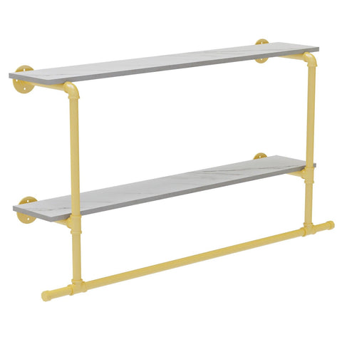 Industrial Pipe Clothing Rack Wall Mounted Wood Shelf,Pipe Shelving Floating Shelves,Retail Garment Rack Display Rack Clothes