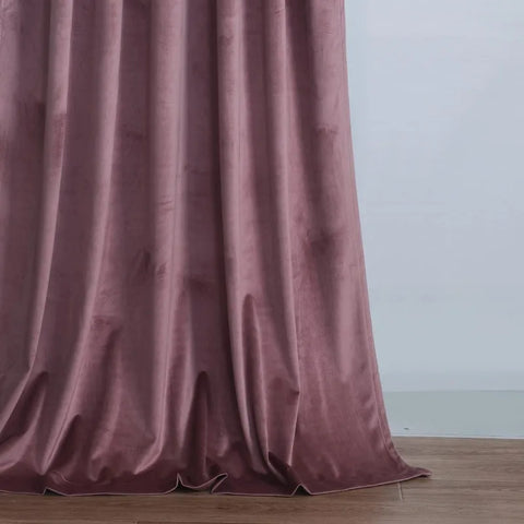 Velvet Curtains 2 Panels Set, Block Light Thermal Insulated Velour Rod Pocket Drapes for Bedroom and Living Room