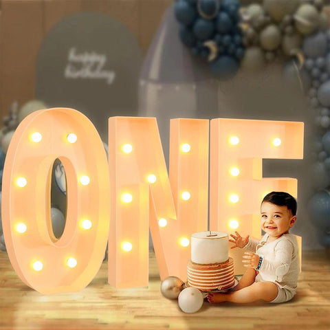 91.5CM Led Light Letter Frame Box Baby Shower Boy Girl ONE LOVE GRAD Xmas Name Balloon Filling Box Birthday Wedding Party Decor