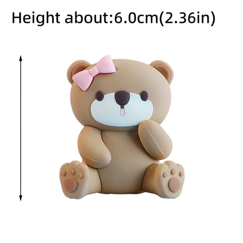 New 3D Bear Cake Topper Baby Shower Bear Decoration Boy Girl Happy 1st Birthday Party Cake Decor Gender Reveals Party Supplies