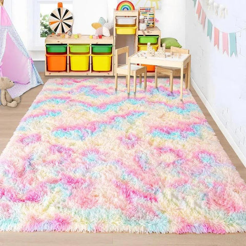 Large Area Rugs for Living Room Bedroom, Fluffy Kids Room Plush Shaggy Nursery Rug Furry Throw Carpets for Boys Girls