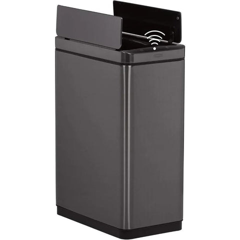 Elite Stainless Steel Slim Sensor Trash Can, 12-Gallon, Batteries Included, Charcoal, Wastebasket for Home/Kitchen/Hotel/Lobby