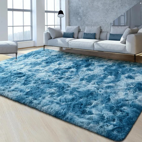 Feet Large Area Rugs, Tie-Dyed Light Grey Shaggy Rug Fluffy Throw Carpets, Ultra Soft Plush Modern Indoor Fuzzy Rugs