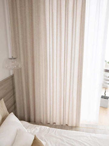 Japanese style thickened cotton and linen semi shading curtains for bedrooms, living rooms, and curtains