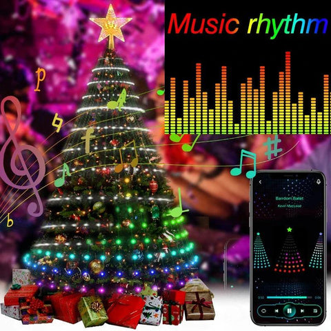 2.1M Christmas Tree Decoration LED Light Strip Bluetooth APP Control Suitable For Christmas Tree Decoration Lights