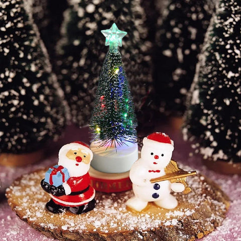 LED Colorful Luminous Christmas Tree DIY Christmas Gift Christmas Tree Night Light Tabletop Crafting Christmas Winter Snow Decor