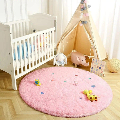 Carpet Living Room Round Thick Carpet Fluffy Large Area Mat Floor Soft Rug Bedroom Long Plush Rug Children Room Decor