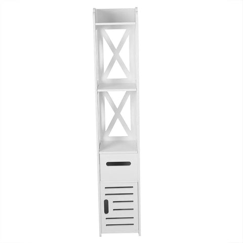 2X White Wooden Bathroom Cabinet Shelf Cupboard Bathroom Storage Rack Bathroom Cupboard Bathroom Cabinet Bathroom Storage Rack