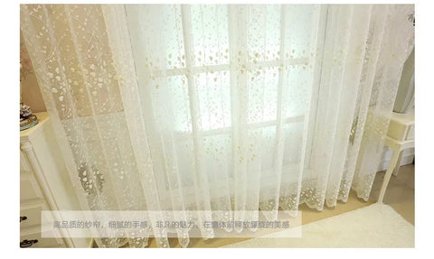 French Beige Lace Flower Embroidery Sheer Tulle Curtains for Living Room Bedroom Kitchen Window Drapes Voile Cheap Yarn Cortinas