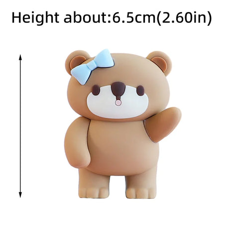 New 3D Bear Cake Topper Baby Shower Bear Decoration Boy Girl Happy 1st Birthday Party Cake Decor Gender Reveals Party Supplies