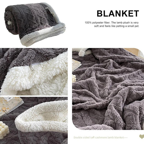 Winter Bed Blanket Wool Throw Blanket Keep Warm Winter Bed Blanket Double Sided Throw Sofa Cover Blanket Flannel Throw Bedspread