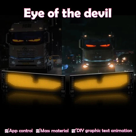 Demon Eyes Car LED Logo APP LED Matrix Pixel Panel Night Light DIY Programmable Flexible LED Display for Car Truck Accessorie