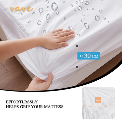 100% Waterproof Solid Bed Fitted Sheet Nordic Adjustable Mattress Covers Four Corners with Elastic Band Multi Size Bed Sheet