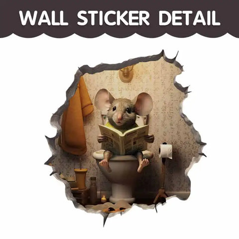 M420 Cartoon Cute Little Mouse Hole Wall Stickers Creative Bedroom Bathroom Cute Decals Scratch-Proof Suitcase House Decoration