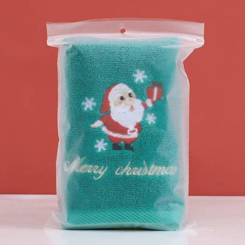 Christmas Children Towel Red New Year Gift Embroidery Absorbent Dry Hair Towel Home Face Towel Bathroom Coral Fleece Washcloth