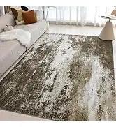 Stain Resistant Washable Area Rug 8x10 Living Room Large Rugs Soft Faux Wool Non-Shedding Low-Pile Floor Carpet for Dining Laund