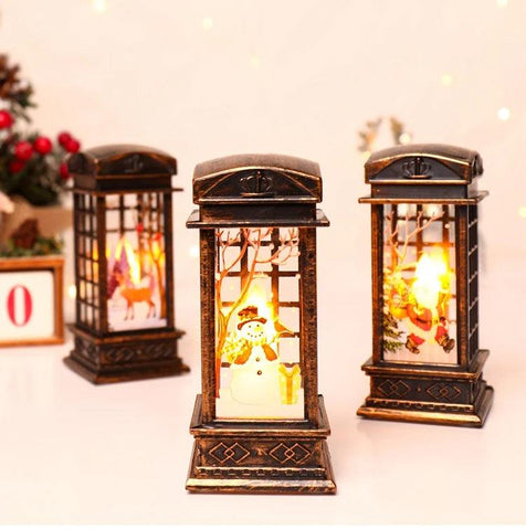 Christmas Telephone Booth Shaped Night Light Xmas Led Lantern Christmas Decoration 2024 for Home Navidad Noel Gift New Year 2025