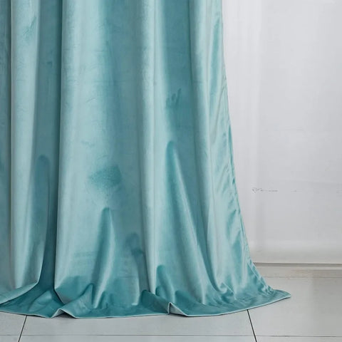 Velvet Curtains 2 Panels Set, Block Light Thermal Insulated Velour Rod Pocket Drapes for Bedroom and Living Room