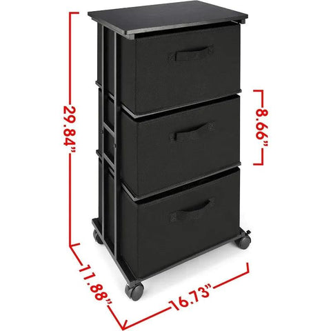 Dresser Storage with 3 Drawers, Fabric Dresser Tower, Vertical Storage Unit for Bedroom, Closet, Office