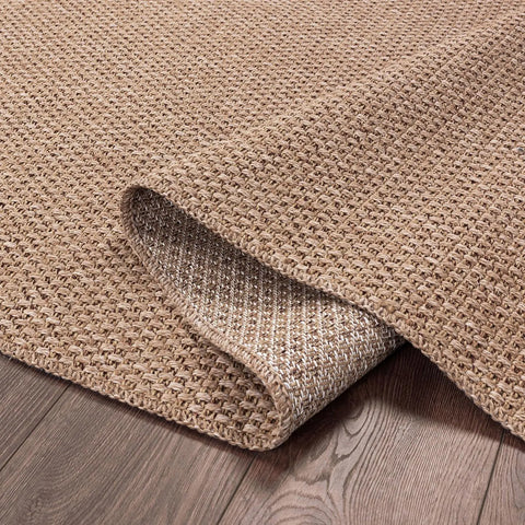 Easy Jute Rug Indoor Outdoor Natural Color Farmhouse Area Rugs for Living Room Patio and Kitchen Rug Solid Boho Woven Design