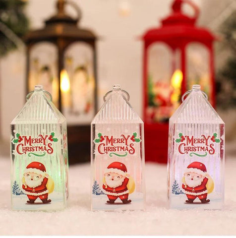 Christmas Telephone Booth Shaped Night Light Xmas Led Lantern Christmas Decoration 2024 for Home Navidad Noel Gift New Year 2025