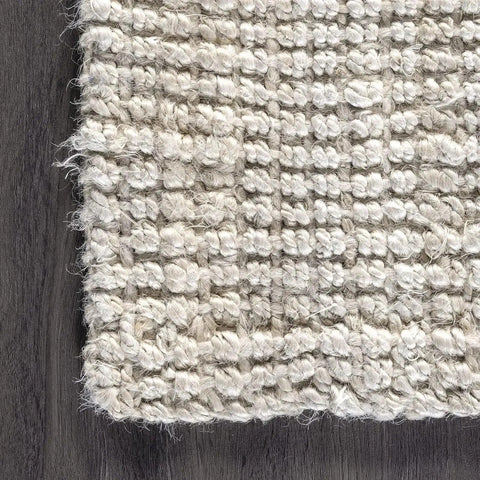 nuLOOM Ashli Solid Farmhouse Jute Area Rug, 8x10, Off-white