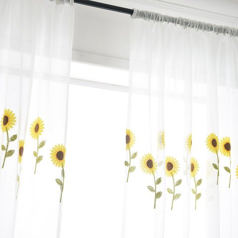 1pcs Delicate Flower Window Tulle Curtain Sheer Drape Divider Window Voile Curtains Living Room Sheer Tulle Home Bedroom Decor