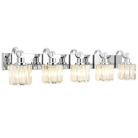 Modern Bathroom Vanity Light Stainless Steel Crystal Vanity Lights Over Mirror Modern Crystal Bathroom Wall Lighting Fixtures