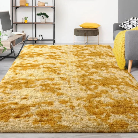 Feet Large Area Rugs, Tie-Dyed Light Grey Shaggy Rug Fluffy Throw Carpets, Ultra Soft Plush Modern Indoor Fuzzy Rugs