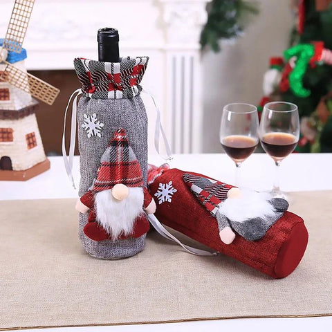 Christmas Wine Bottle Cover Merry Christmas Decoration For Home  Christmas Ornaments Decor Happy New Year 2025 Navid Noel