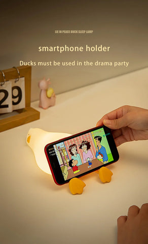 New Adorable and cute rechargeable silicone duck-shaped night light for kids' bedtime - Perfect soft lamp - Lovely portable deco